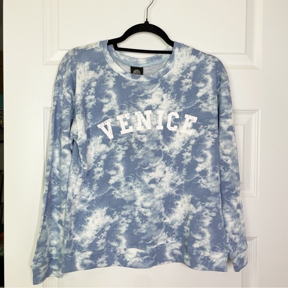 New Bobeau Nordstrom Venice Graphic Tie Dye Lightweight Pullover Sweatshirt - Picture 1 of 7